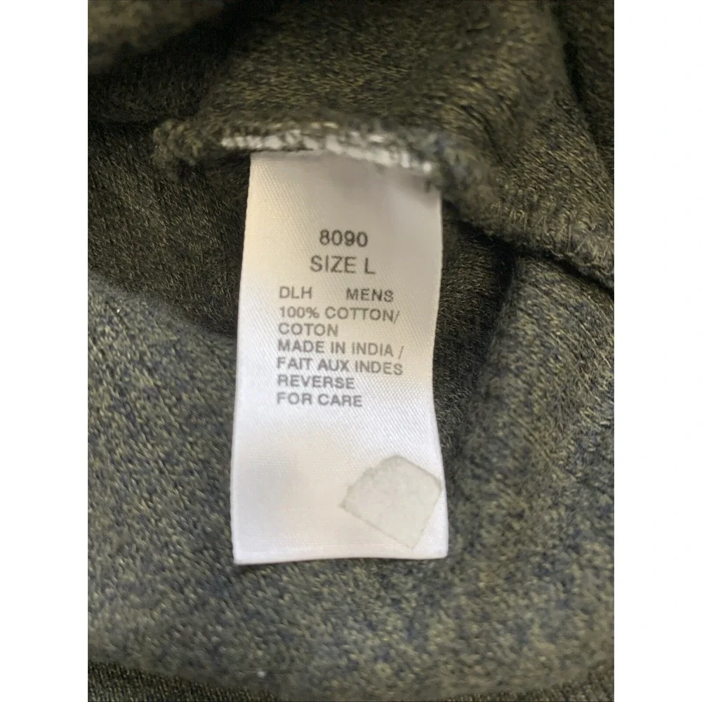 Woolrich‎ Sweater Men's L Green Pullover Winter Fall 1/4 Zip 100% Cotton